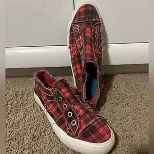 Blowfish Malibu in red buffalo check.